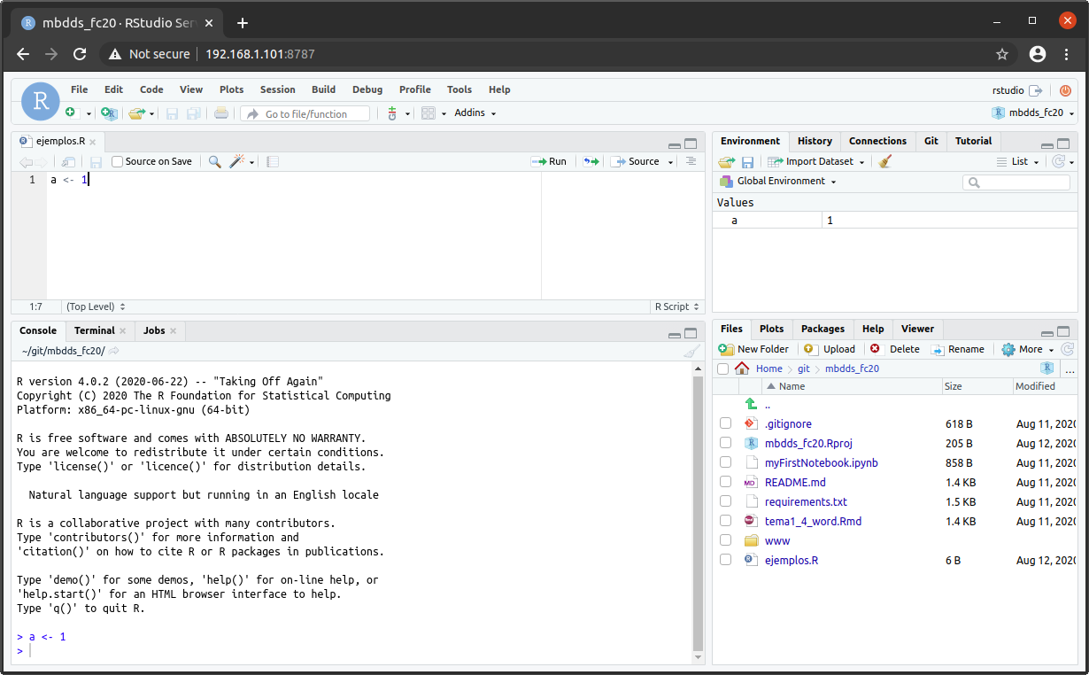 Entorno RStudio (Fuente: Elaboración propia).